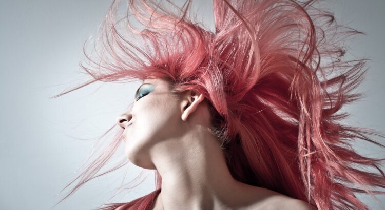 pink hair, hairstyle, woman