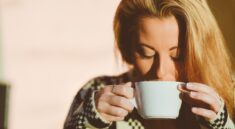 woman, drinking, coffee