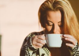woman, drinking, coffee